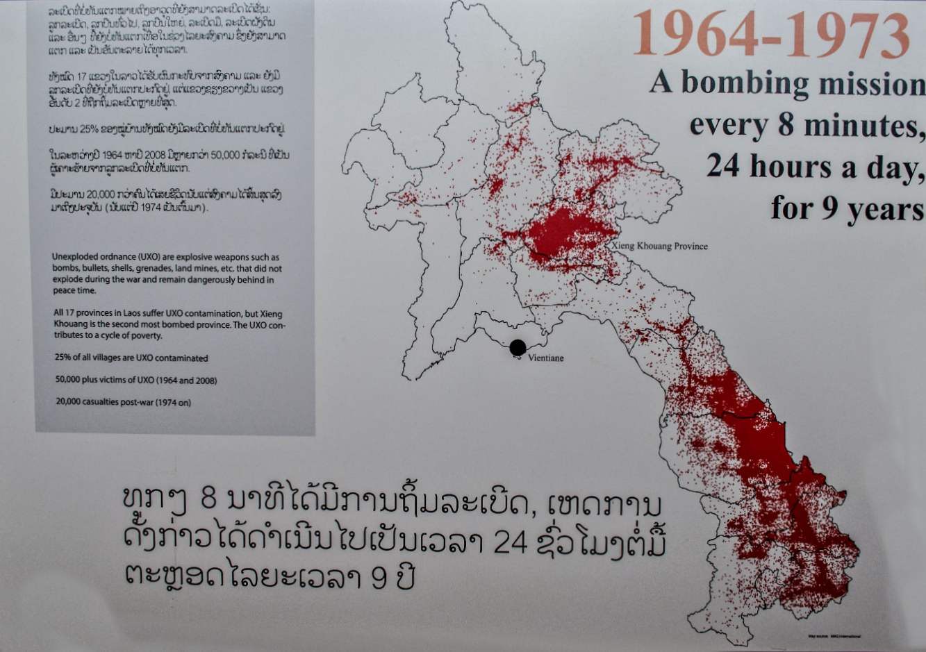 Laos Phonsavan Karte Bomben Mogroach