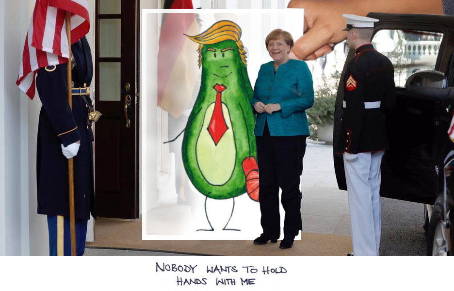 Trump Merkel Avocado Mogroach
